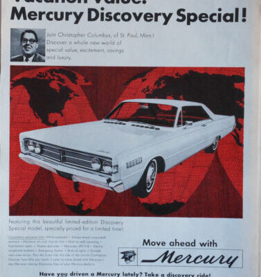 Old advertisement from a magazine celebrating Mercury Station Wagons