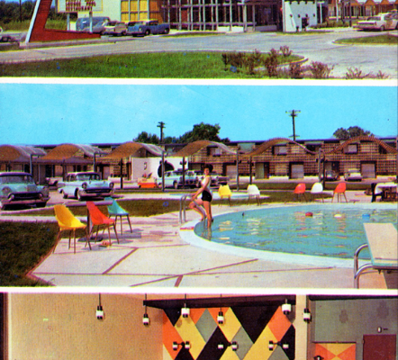 Chris Richer's Travel Inn in Meridian, Mississippi promotional advertising postcard