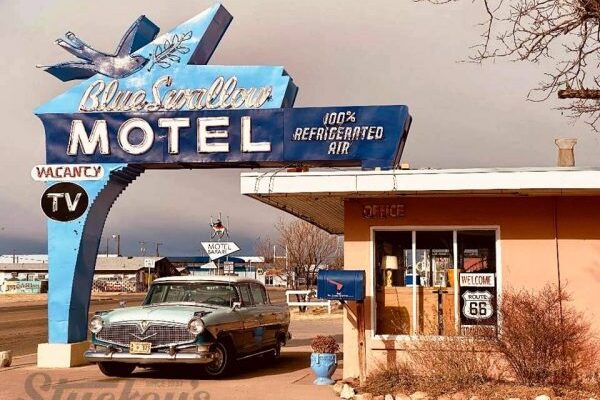 The Blue Swallow Motel in Tucumcari, New Mexico promotional advertising picture