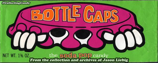 Bottle Cap Candy promotional advertising image of packaging