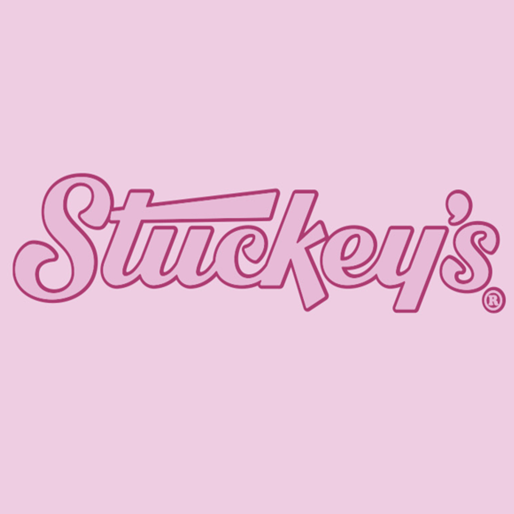 Close up Image of Stuckey's Pink Logo Hooded Sweatshirt with pink logo
