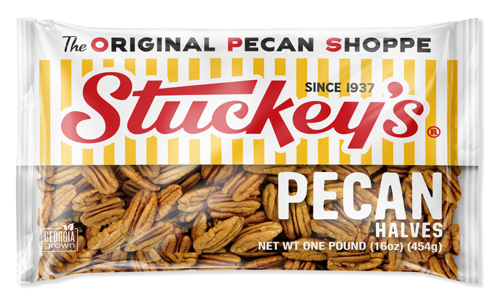 Stuckey's | Pecan Halves in a One Pound cello bag