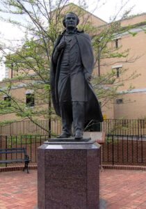 Photo of bronze statue of President Andrew Johnson in Greenville Tennessee