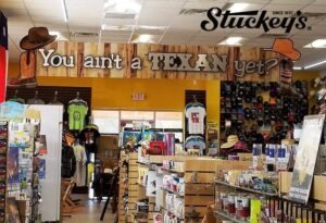 Photo showing some kitschy Texas souvenirs available at the Stuckey's of Orange Texas