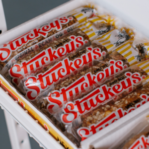 Picture of a of a full box of Stuckey's Pecan Log Rolls.