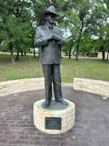 Photo of statue of Larry Hagman as J.R. Ewing