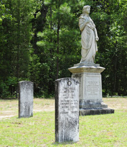 Statue of Elizabeth Hutchinson Jackson in Waxhaw Cemetery.