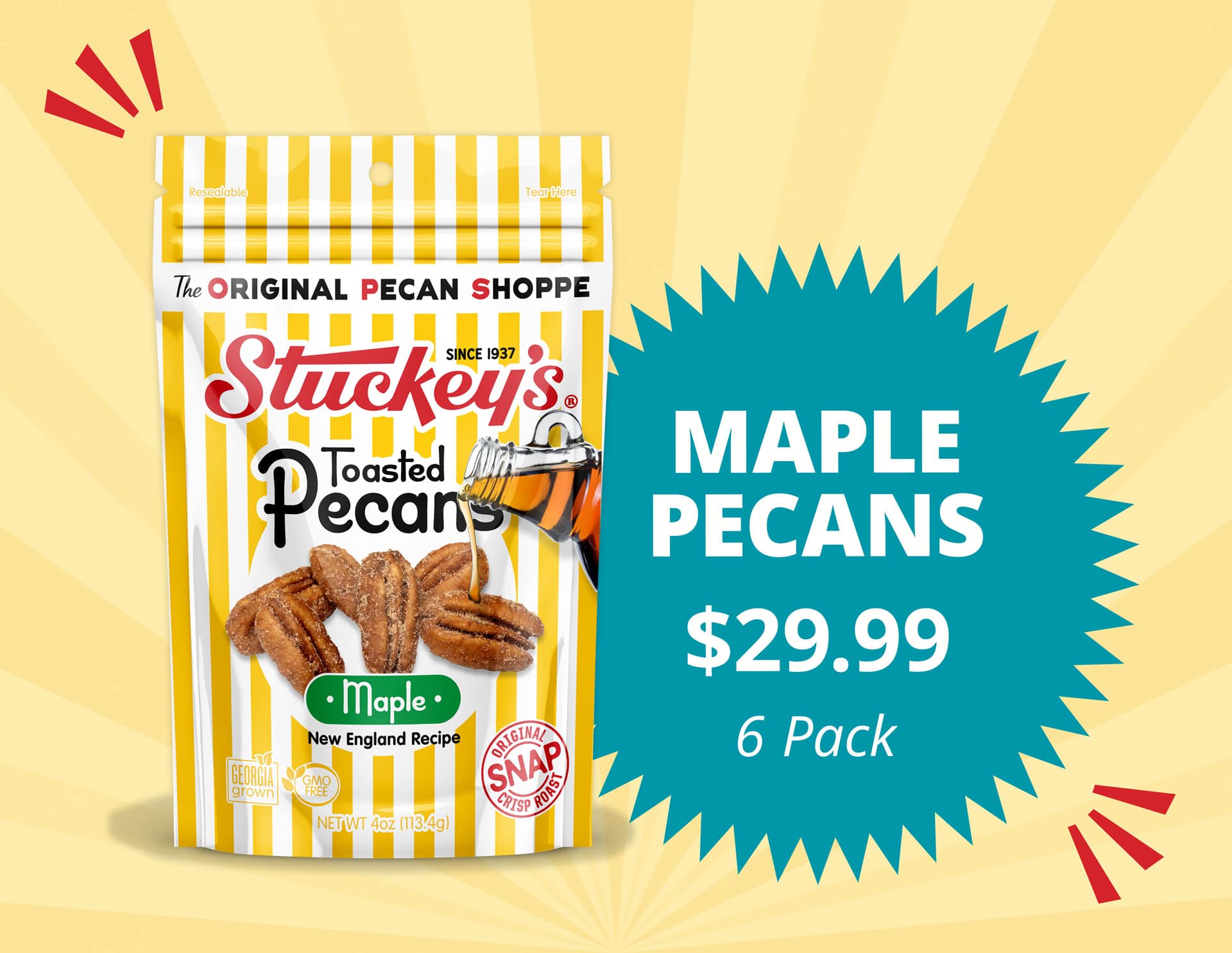 Maple Pecans - $29.99 for 6 Pack
