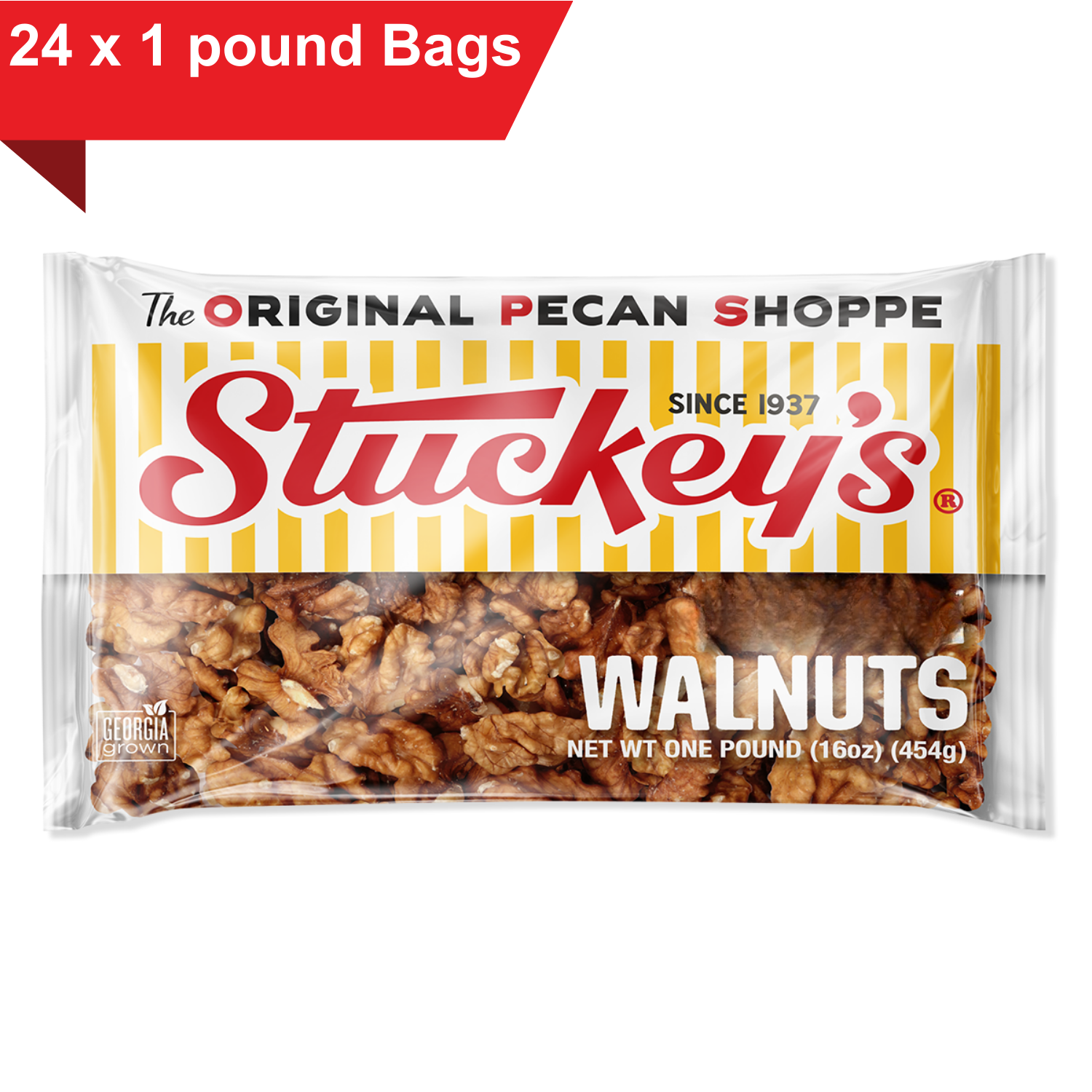 Large Black Walnut Pieces (Case of 24 One Pound Bags)
