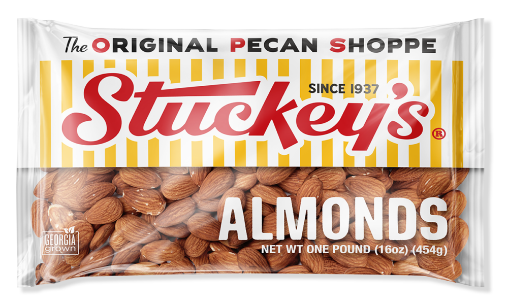 Stuckey's | One Pound cello Bag of Whole Almonds
